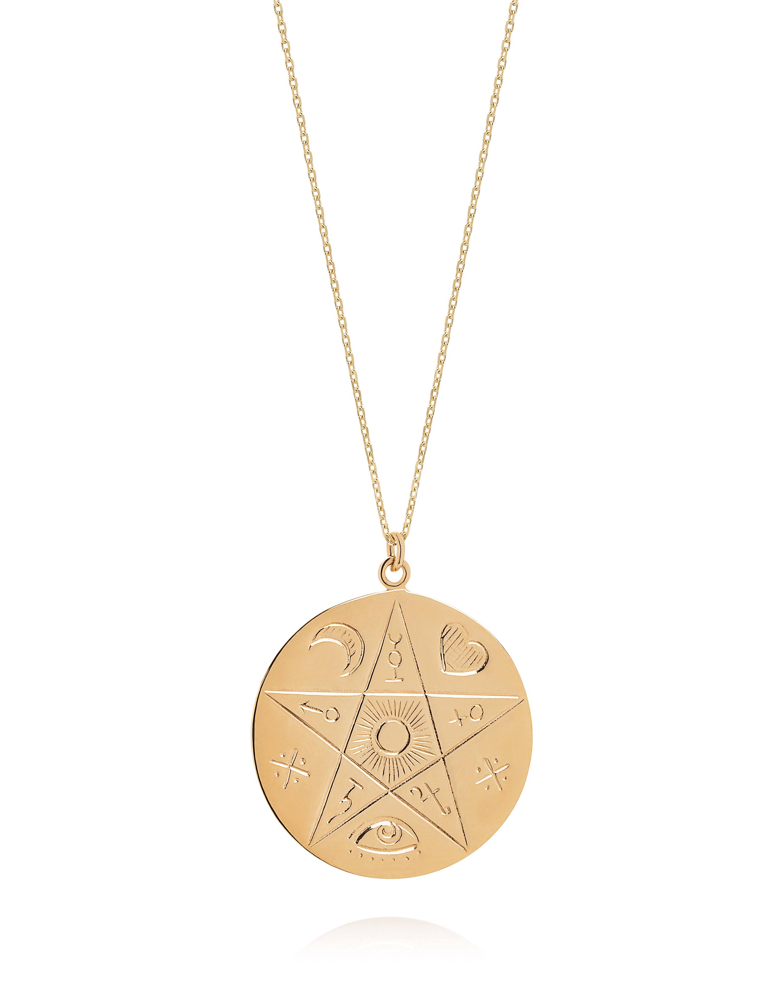 Luna Coin Necklace - 9ct Gold Yellow Gold with a 9ct Yellow chain